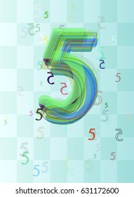 5 Number texture icon