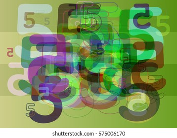 5 Number vector art