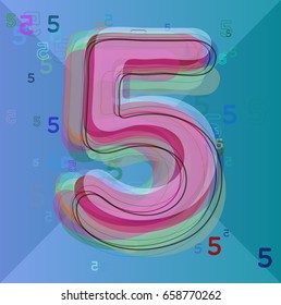 5 Number vector art