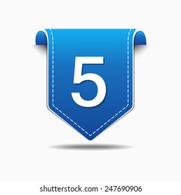5 Number Vector blue Web Icon