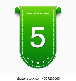5 Number Vector Green Web Icon
