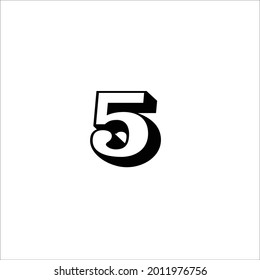 5 number vector logo design company