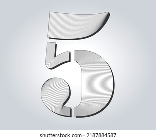 5 numeric guilloches design used gift cheque and money 
