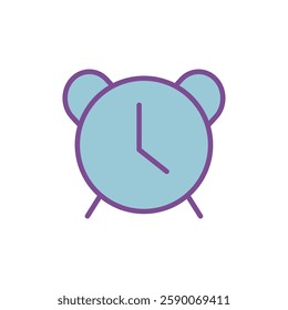 5 O clock alarm icon outline and fill
