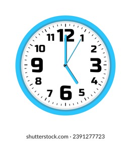 5 o'clock, Clock icon design. Vector office clock icon