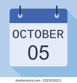 5. Oktober Kalender, Vektorkalender.