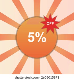 5% OFF discount for sell. offer vector Illustration background design,