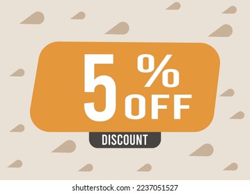 5% Off discount. Special offer and price drop. Banner for business, sales and special promotion on light background