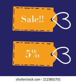5% OFF Discount Sticker Sale Label Red Isolated Vector Illustration. Discount Offer Price Tag, Vector Discount Price Symbol.