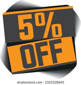 5% OFF etiqueta de descuento, vector