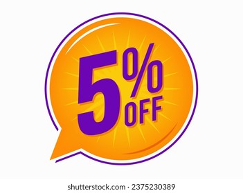 5% Off Discount Vector Icon Transparent background