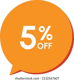 5% de descuento (5%) - descuento de balón naranja