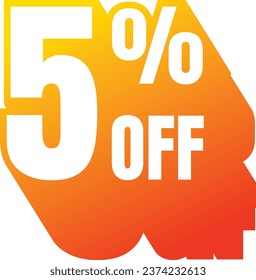 5 % off five percent promotion