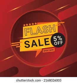 5% off flash sale banner design template for web or social media