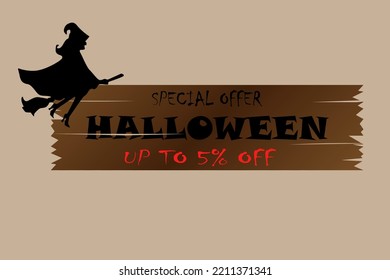 5% OFF HALLOWEEN SALE BANNER. marketing web banner. modern banner sale.