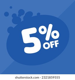 5% off per cent, percentage number in a colored circle, promotion, big sale, colorful background
