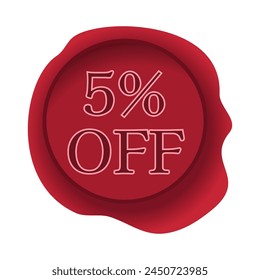5 % Rabatt. Rote Wachssiegel.