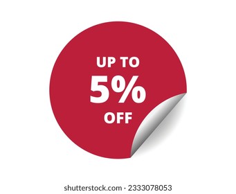 5% off round sticker sign. 5% off circle sticker banner, badge symbol vector illustration