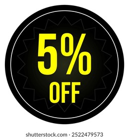 5% de desconto, preto e amarelo, 5% de desconto