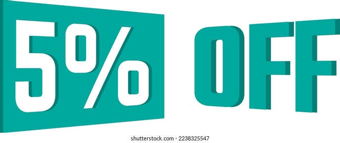 5% OFF Vector Illustration banner with a white background