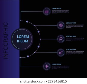 5 option vector infographic, business data visualization for presentation, layout and banner