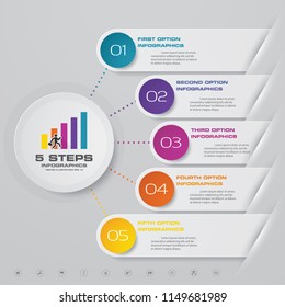 5 options abstract infographics element template for data presentation.
