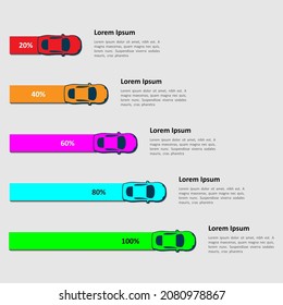 5 options infographic template. 2D simple flat style infographic design. Can be used for presentation or any purposes. Can edit to your own texts. Vector EPS10