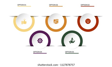 5 Options Infographic Template. Stages , preocesses, steps. Linear flat style infographic design. Can be used for Presentation. Can edit your own texts in spaces provided in infographic. Vector EPS10