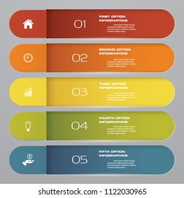 5 options presentation infographics template. EPS 10.
