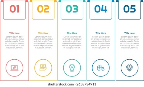 5 Options or Steps Infographic Element for presentations, reports, and web