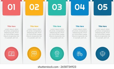 5 Options or Steps Infographic Element for presentations, reports, and web