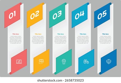 5 Options or Steps Infographic Element for presentations, reports, and web