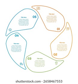 5 Optionen oder Schritte Outline Star Infographic Element. Modernes und sauberes Design für Präsentationen, Berichte und das Web