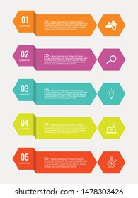 5 options steps planning infographic in flat style on the white background. Colorful vector design infographic for your best business. Vector illustration EPS.8 EPS.10