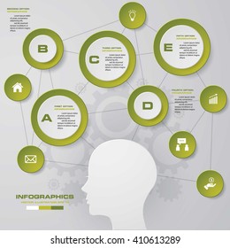 5 options/steps thinking diagram. Design clean number banners template/graphic or website layout. Vector.