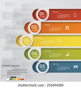 5 order/steps template for website layout. Vector Illustration background.