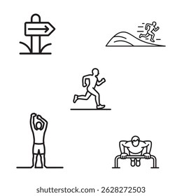 5 Outdoor Fitness Icons set