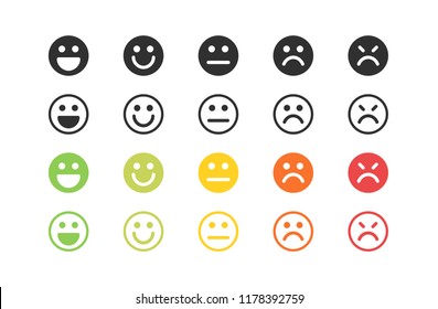 5 Parameter levels of customer satisfaction. Emotion weights by Excellent, Good, Fine, Dissatisfied, Bad or Worst. Vector icon