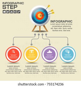 5 Parts infographic design vector and marketing icons can be used for workflow layout, diagram, report, web design. Business concept with options, steps or processes.