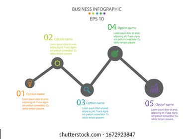 5 parts Infographic template design, infographic element