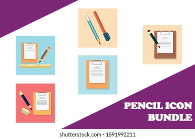 5 Pencil Icon Bundle Vector Design
