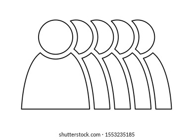 5 people icon. Group of persons. Simplified human pictogram. Modern simple flat vector icon.