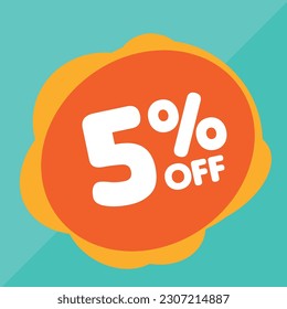 5% per center, percentage number in a colored circle, promotion, big sale, colorful background