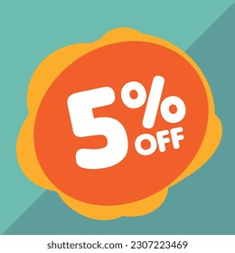 5% per center, percentage number in a colored circle, promotion, big sale, colorful background