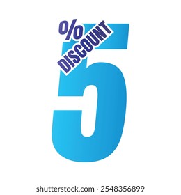 5 percent discount deal icon, 5% special offer discount vector, 5 percent sale price reduction offer, Friday shopping sale discount percentage design