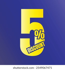 5 percent discount deal icon, 5% special offer discount vector, 5 percent sale price reduction offer, Friday shopping sale discount percentage design