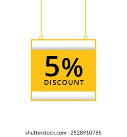 5 percent discount isolated flat design banner. vector template.