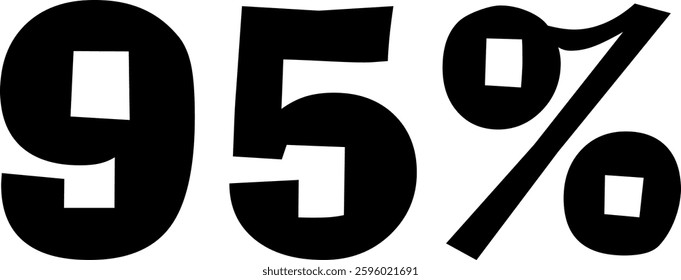 5 Percent Discount Offer Number Typography Style A0685