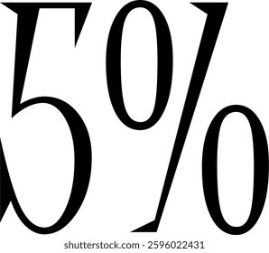 5 Percent Discount Offer Number Typography Style A0476