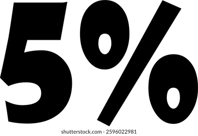 5 Percent Discount Offer Number Typography Style A0419